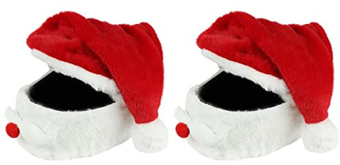 GLEAVI Motorradhelm Weihnachtsmütze Helmbezug Weihnachtsmannmütze Schutzüberzug Kratzfest Für Motorradhelm