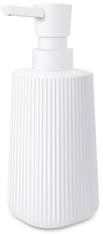 HMJIA Seifenspender Glas Weiß Matt Spülmittelspender 250ml Seifenspender Küche mit Pumpspender für Arbeitsplatten für Badezimmer und Küchenspülen (1, Weiß)