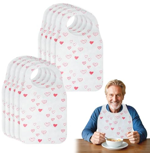 SwirlColor Erwachsene Lätzchen für Frauen, wasserdichte ölfeste Erwachsene Lätzchen für Männer Leichte Einweg-Schürzen für Erwachsene Reise Camping Kochen Malerei