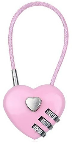 rongweiwang Lucchetto a combinazione da 2 pezzi, elegante, robusto e durevole, resistente alla corrosione, per portagioie, borse da viaggio e lucchetti, rosa, 06U(50CM)