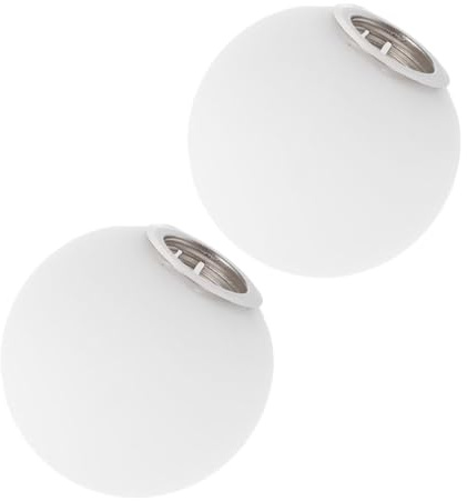 Levemolo Pantallas de Lámpara de Vidrio Blanco G9 Diseño Esférico y Base de Rosca Metálica, 2 Piezas para Lámparas Colgantes en Espacios Interiores y Comedores