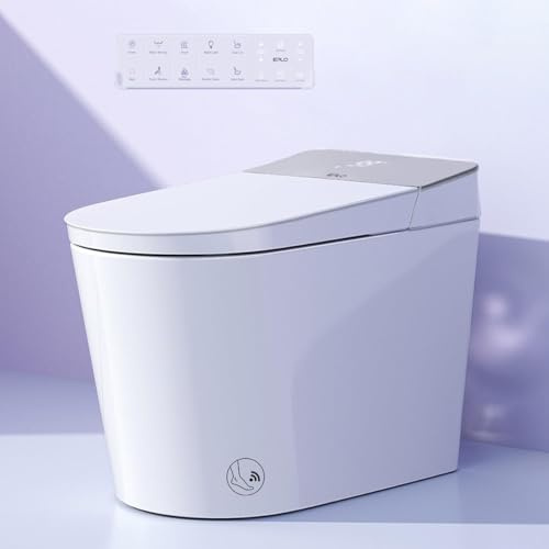EPLO X9 WC Intelligente con Dispenser di Schiuma, Apertura/Chiusura Automatica, Altezza Comfort ADA, Sciacquone Automatico, Vasca per Sciacquone a Tenebra, Sedile Riscaldato, WC Bidet Allungato