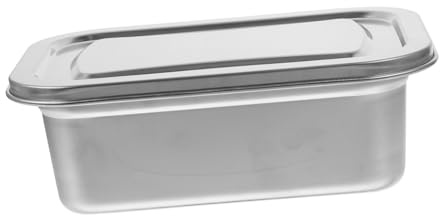 PENIKOKO Contenedor de Helado de Acero Inoxidable con Tapa Hermética Reutilizable para Congelador y Refrigerador Caja de Almacenamiento Multifuncional para Postres y Alimentos