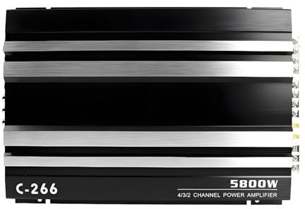 Hooma Amplificateur Audio Voiture Ampli Voiture à 4 Canaux Ampli HiFi Ultra-Mince, 12V, Alliage d'aluminium, Classe A/B, Plage de Fréquence 16Hz-36KHz