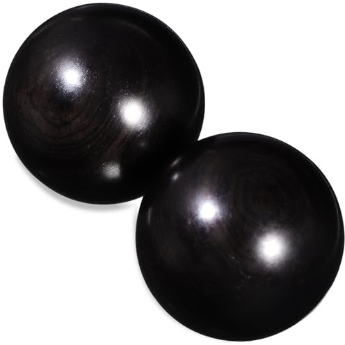 SOPOTUTU 2 Stück Massageball Holz Handmassagebälle aus Langlebigem Holz für Handmuskulatur Flexibilität und Rehabilitation Geeignet Wiederverwendbare Chinesische Therapiebälle für