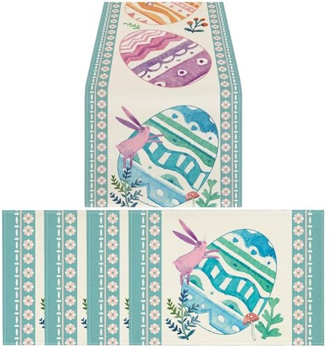 Brxmpn Set di Tovagliette E Runner Tavola Pasquali, Tovagliette Colorate, Graziosi Sottopiatti Cucina per Sala Pranzo, Cucina, Bar, Casa, Interni, Bar, Feste