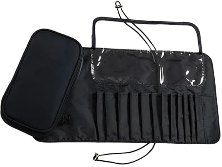Astuccio arrotolabile Pennelli Trucco – Supporto arrotolabile | Borsa portatile organizer per pennelli | Organizzatore prodotti cosmetici, borsa da viaggio trucco – supporto a rullo Pincēau