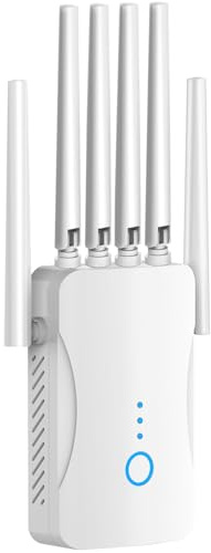 Ripetitore WiFi Potente, Amplificatore di Segnale WiFi con 6 Antenne, Extender Wifi, Modalità (Ripetitore, AP), Copertura Fino a 3200 pi², Copertura Completa a 360°, per Casa e Ufficio