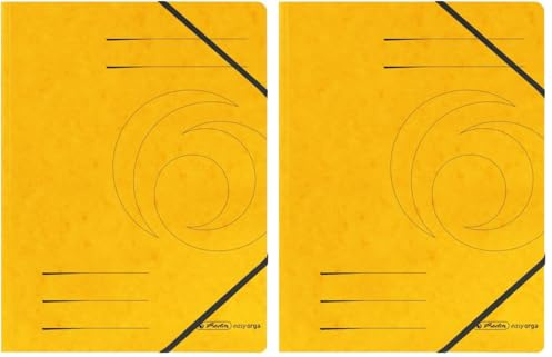 Herlitz Eckspannmappe Quality, A4, Karton, gelb, 5 Stück (Packung mit 2)