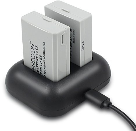 ENEGON Replacement Battery (2-Pack) and Rapid Dual Charger for Canon LP-E5 and Canon EOS Rebel XS, Rebel T1i, Rebel XSi, 1000D, 500D, 450D, Kiss X3, Kiss X2, Kiss F