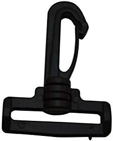 Wuuycoky D-Ring mit Drehgelenk, 3,8 cm Innendurchmesser, Schwarz, Kunststoff, Karabinerverschluss, 6 Stück