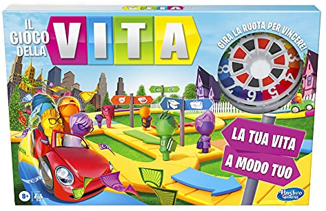 Hasbro Gaming - Il Gioco della Vita, un Gioco Adatto a Tutta la Famiglia per 2-4 Giocatori, Gioco da Tavolo per Bambini Dagli 8 Anni in Su