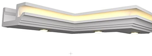 Stuck Dekorbau Styroporleiste Lichtprofile Decken & Wand Leiste Indirekte Beleuchtung LED Stuckleiste XPS Sytropor Profil 12 meter BL22 (80 x 160 mm)
