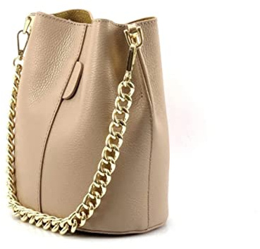 Superflybags Donna Borsa a Secchiello in vera Pelle Modello KIM 24x20x14made in Italy