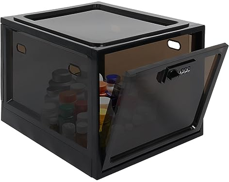 Lockable Medication Storage Box for Food Snacks Phone & Office Documents | Black Lockable Container Lockable Box Snack Storage Box with Lock