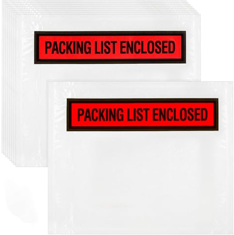 Nicunom 1000 Pcs Packing List Envelopes 4.5 x 5.5, Clear Adhesive Invoice Packing Slip Envelope Pouches Shipping Label Sleeves Top Loading Packing List Enclosed Bags for Mailing
