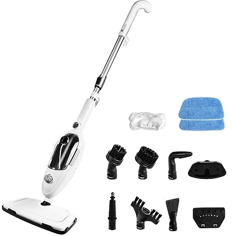 Pulitore a vapore 10 in 1 con comoda unità portatile staccabile, laminato/legno duro/piastrelle/moquette da cucina – indumento-vestiti – adatto per animali domestici – uso multiuso per tutta la casa