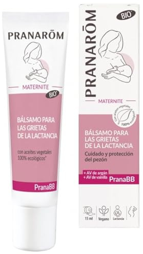 PRANAROM PranaBB - Balsamo per allattamento biologico per crepe e capezzoli screpolati, crema calmante naturale per mamme, 15 ml
