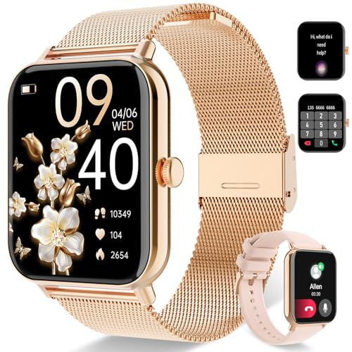 Lefitus Smartwatch Donna, 1.85 Orologio Smartwatch con Chiamate e Notifiche WhatsApp, Fitness Tracker con Contapassi Sonno SpO2 Cardiofrequenzimetro, 120 Sportive, IP68 Smart Watch per Android iOS