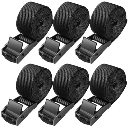 6 Stück Spanngurte Kurz, 100cm Verstellbare Zurrgurte 250kg Tragkraft, Kleine befestigungsriemen mit Edelstahlschnalle, Spannriemen Befestigungsgurt für Auto, Fahrradträger & Camping (100cm 6er)