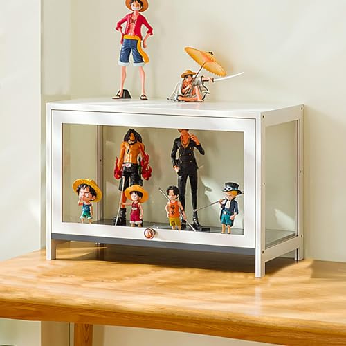 JSWHYBD Curio-vitrine Mit Acrylglastür, 1-5-stufige Vitrine, Vitrinen Aus Natürlichem Bambus Für Sammlerstücke, Aufbewahrungsschrank Mit Hoher Kapazität Und Aufklappbarer Tür, Starke Tragfähigkeit