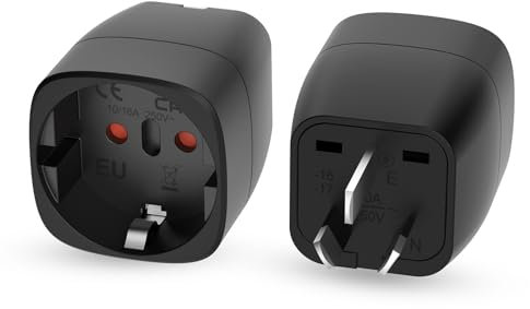Oliveria 2X Adapter Australien, Deutschland auf Australien Reiseadapter, Type I Australien Reisestecker Steckdosenadapter für Australien China, Argentinien, Neuseeland, Fidschi-schwarz