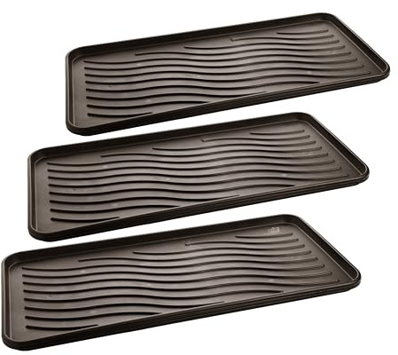 2friends Schuhablage Schuhabtropfschale Groß 3er Set Abtropfschale für Schuhe - Schuhmatte Abtropfmatte mit erhöhtem Rand, Schuhwanne 78cm x 38cm, Made in EU