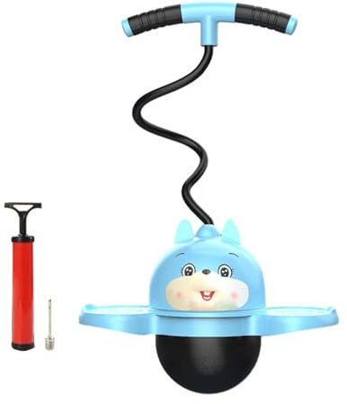 LOVIVER Pogo-Ball mit Griff, Springender Ball für Kinder, Pogo-Sprung, Pogo-Stick für Körpertraining, Assistent, Sportübung, Gleichgewichtsfähigkeit, Kaninchenblau