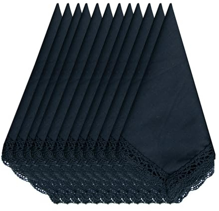 COCOUSM Damen-Taschentücher mit Spitze aus reiner Baumwolle