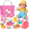 G.C Baby Doll Accessories Girls Toys Gifts Wtih Unicorn Handbag Baby Cloth Bottle Bath Feeding Set, Reborn Accessoriess Role Play Toys Gift for 3 4 5 6 Year Old Girl (Without Doll)