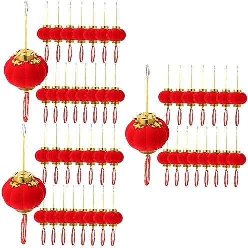 Uonlytech 3 Sets Hängende Ornamente Rote Neujahrsdekorationen Leicht Aufmerksamkeit Zu Erregen Balkondekorationen 16 Stück X 3