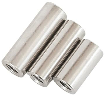 Runde Verbindungsmuttern, 304 Edelstahl verlängern runde Kupplungsmutter Innengewindehülse Rohrmuttern 5/10/50 Stück M3 M4 M5 M6(10pcs,M4x 10x10)