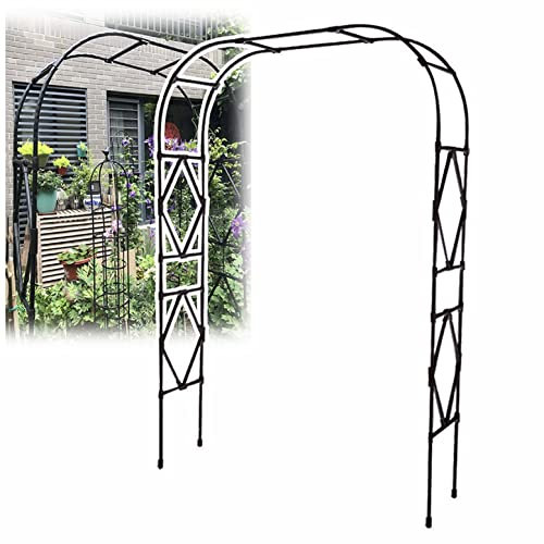 Grande arche de jardin en acier blanc/noir pour terrasse, cour, tonnelle, montage facile, 230 x 240 cm (l x H) x 210 x 240 cm