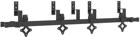 vidaXL Kit di Binari per Porte Scorrevoli 152,5 cm Acciaio Nero, ferramenta per porta scorrevole, binario per porta scorrevole, gancio per porta scorrevole