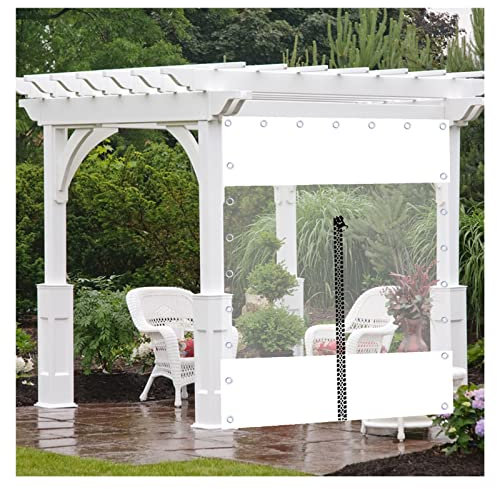 RLINZ Lona PVC, Lona Transparente Impermeable Exterior Lonas Transparentes con Ojales Cubierta de Plástico para Pérgola para Cocheras, Pabellones, Cubiertas (9.84x8.2ft/3x2.5m)