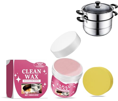 Kitchen Stainless Steel Stain Cleaning Wax, pâte de nettoyage anti-rayures pour réfrigérateur, cuisinière, évier et produits métalliques, élimine efficacement la graisse et la saleté