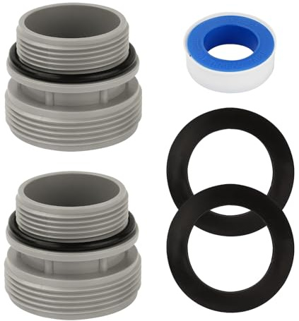 YEAMLTE 4560 Pool Schlauch Adapter, 2er Set Poolschlauch Verbinder, Pool Adapter mit Dichtung, Poolschlauch Umbausatz für 40 mm auf 1 1/2 Zoll Schlauch für Intex, Coleman Filterpumpen (A)