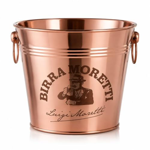 Birra Moretti copper coloured Ice Bucket Man Cave Roxley Ltd