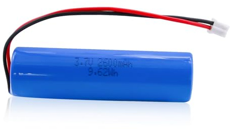 Batería recargable de iones de litio de 3,7 V 2600 mAh con conector PH2.0 de 2 pines, ideal para dispositivos electrónicos de bricolaje, juguetes, iluminación y Bluetooth