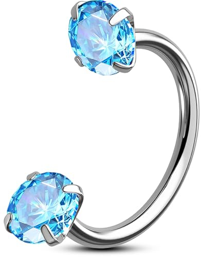 OUFER Body Piercing Horseshoe Nose Ring Hoops 20G Nostril Piercing Jewellery Titanium Septum Rings Internally Helix Tragus Daith Lip Eyebrow Earring Piercings Jewelry Women Men 6mm/7mm/8mm