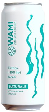 WAMI | Acqua Naturale in Lattina da 50 cl, Pack da 24 Pezzi, Acqua Minerale Italiana da Fonte Arcobaleno, Idratazione Quotidiana, Lattina in Alluminio 100% Riciclabile, Senza Plastica