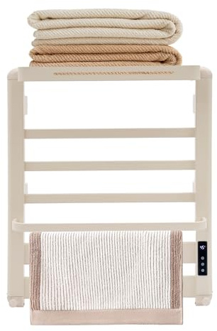 Handtuchheizkörper Elektrisch 50x60cm Wandmontiert Badheizkörper mit Touchscreen-Steuerung, Schnelles Aufheizen Intelligenter Handtuchwärmer mit Konstanter Temperatur für Badezimmer, Hotel & Spa
