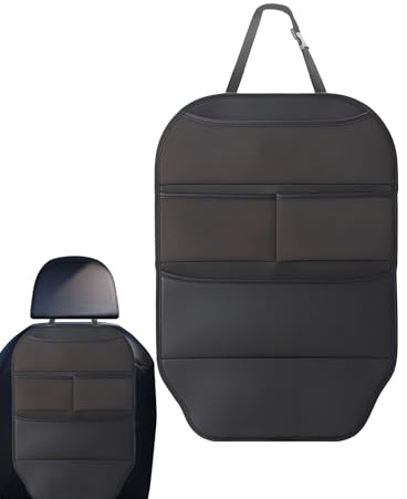 Genérico Organizador Para El Asiento Trasero Del Coche - Protector De Piel PU Con Multiples Bolsillos | Protector Para Asiento De Coche | para Viajes, Mascotas, Dispositivos, Libros y
