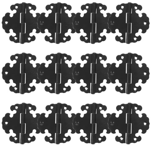 Yardenfun Charnières Noires Rétro en Fer 20 Pièces Charnières Anciennes pour Meubles et Boîtes à Bijoux en Bois Pliantes Vintage pour Portes D’Armoires et Projets Bricolage