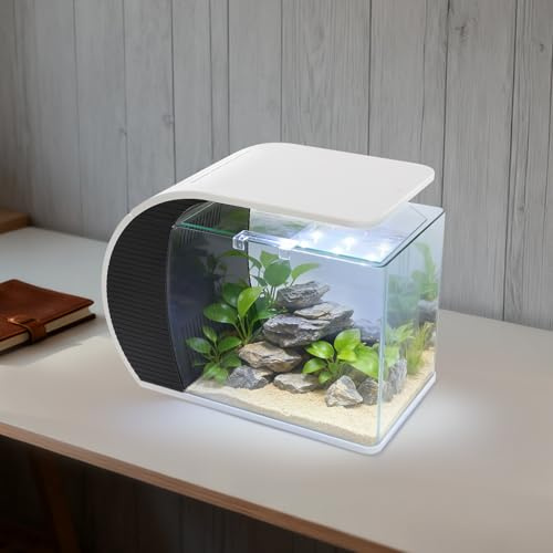 Acquario 19L, 3,2 W Acquario Nano Moderno, Acquario da Tavolo