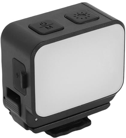 Naroote LED-Videoleuchte, Magnetische Halterung, 20 LED-Lampen, Videoleuchte, 3 Farbtemperaturen, 3000 K, 4440 K, 8700, Licht mit 150 Lx Helligkeit, IPX4 Wasserdicht und Kaltschuhmontage, Ideal für