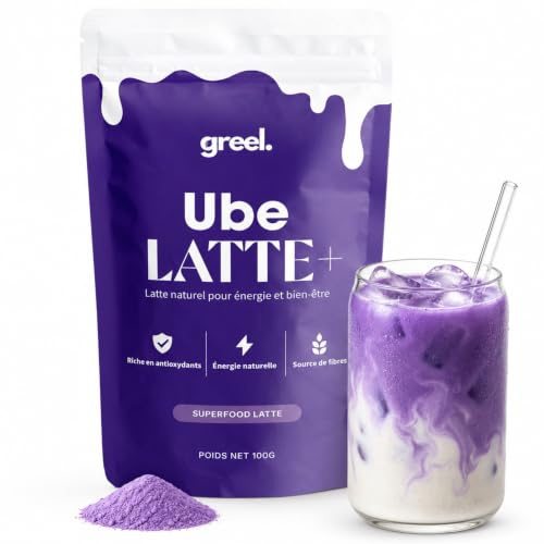 UBE LATTE+ | Poudre d'Ube naturelle | Boisson en Poudre Violette sans Caféine | Alternative Café & Matcha - 100g