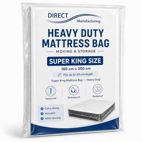 Direct Manufacturing - Hochbelastbare Matratzen-Aufbewahrungstasche, Super King-Bett, 6'0'' x 6'6'' / 180 x 200cm / 71 x 78 Zoll