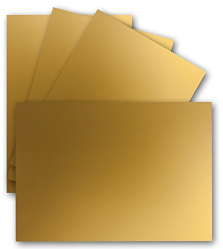 25 Einzel-Karten DIN A6-10,5 x 14,8 cm - 240 g/m² - Gold Metallic - Tonkarton - Bastelpapier - Bastelkarton- Bastel-karten - blanko Postkarten