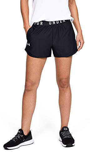 Under Armour Play Up Shorts 3.0, atmungsaktive Sporthose, komfortable Sportshorts mit loser Passform Damen, Schwarz (Black / Black / White) , M